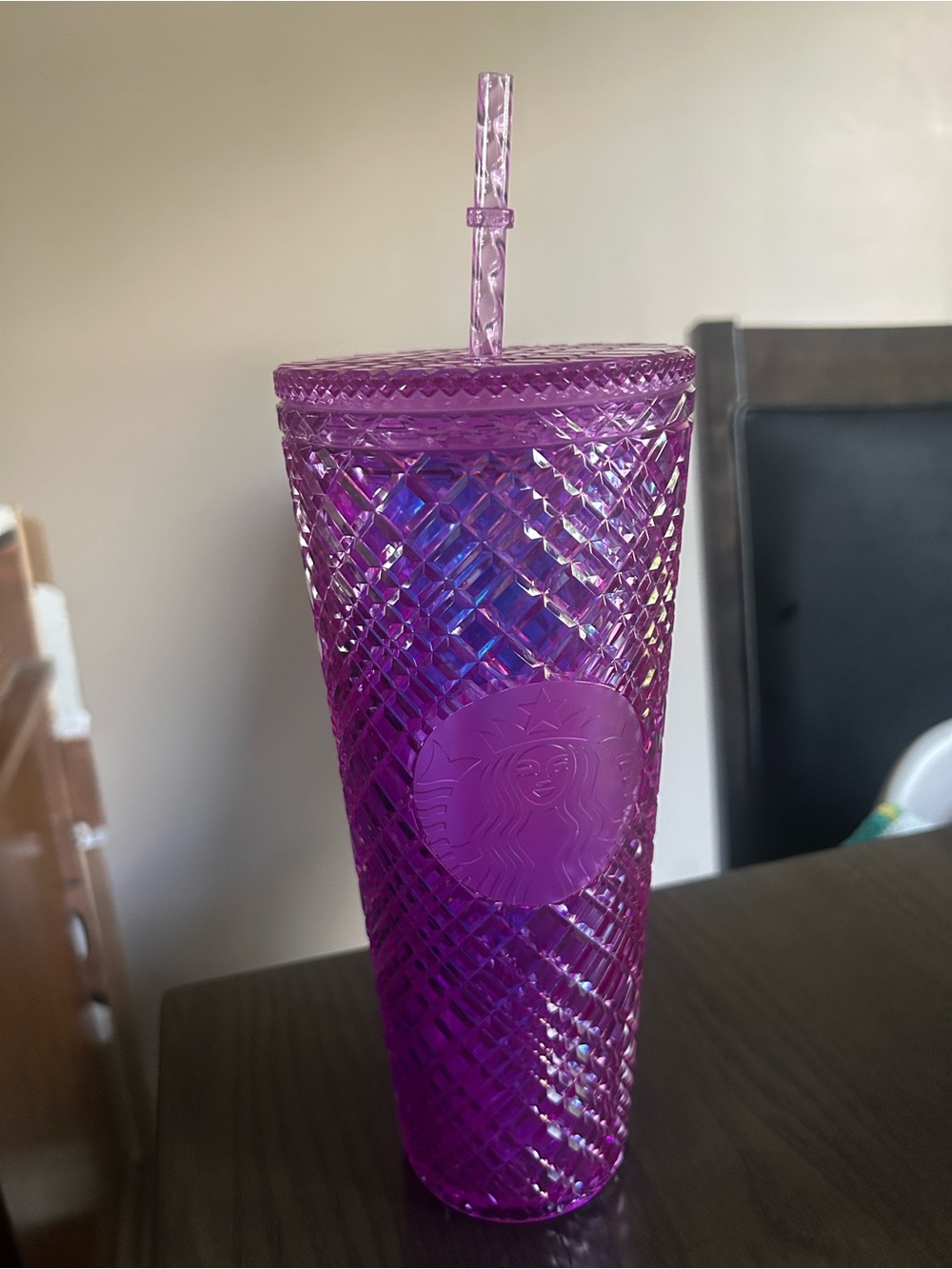 Starbucks Purple Faceted Reusable Tumbler with Straw